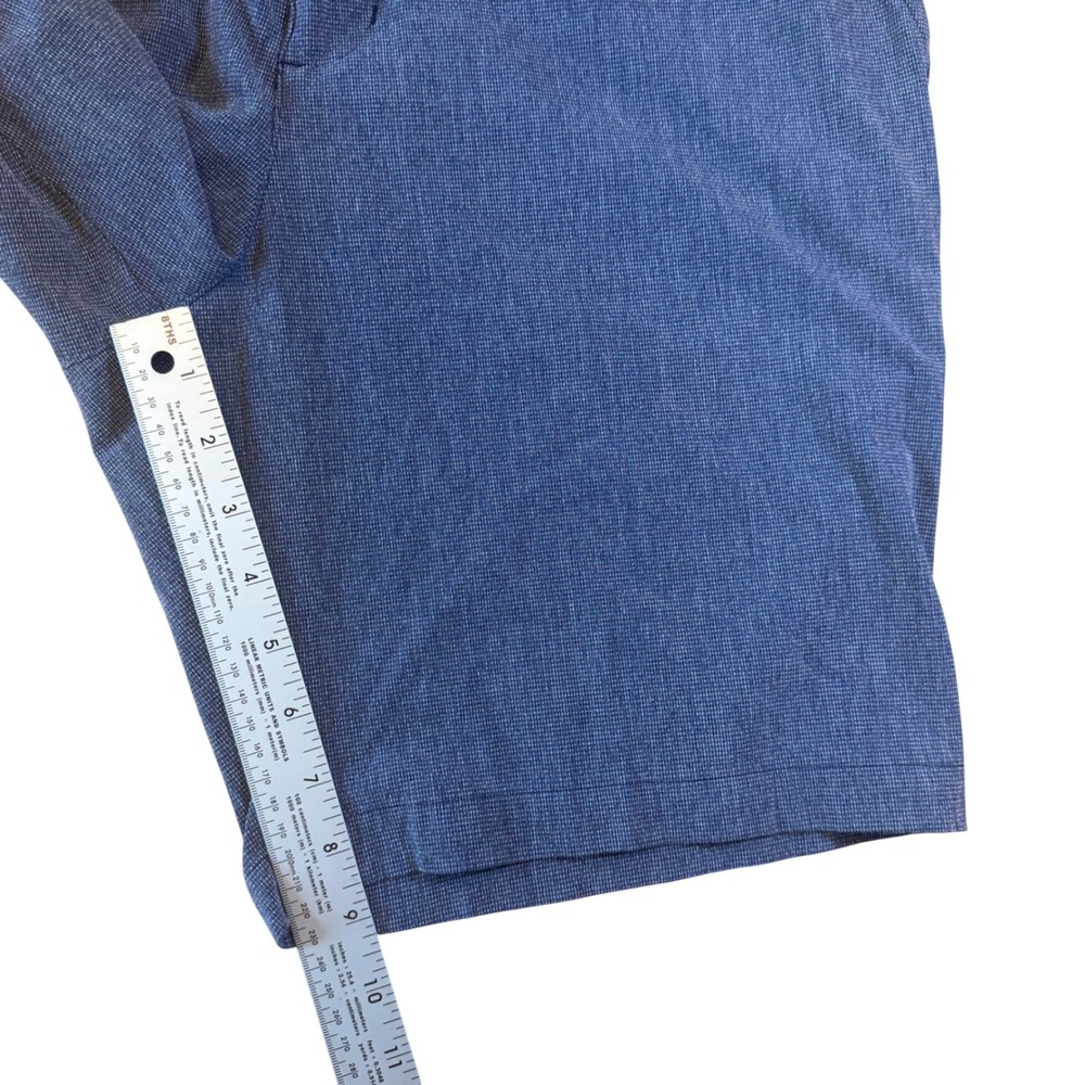 Adidas Golf Shorts Mens 34 Blue Heather Performance Athletic Flat Front 9 Inseam - Picture 3 of 6